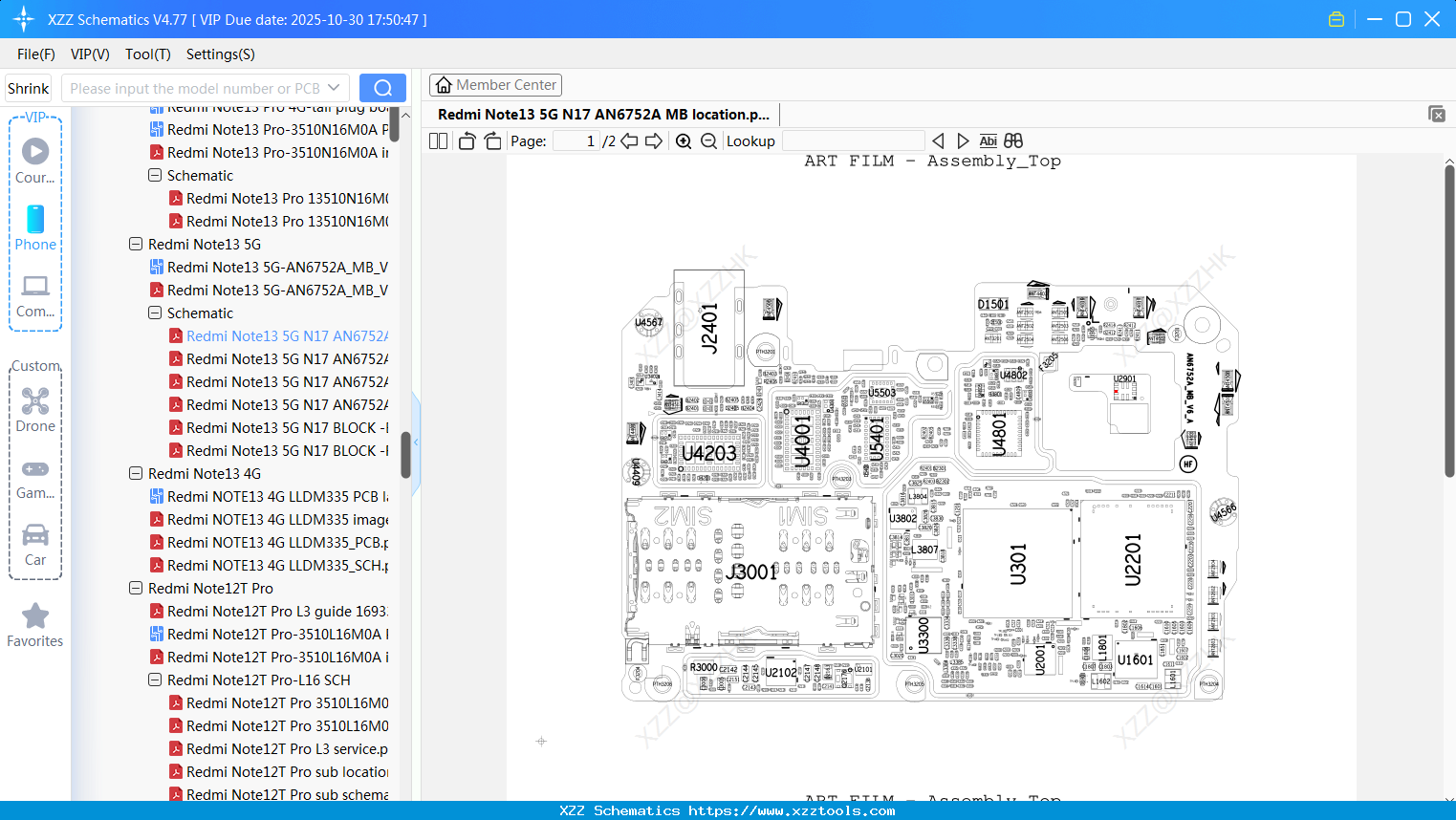 Xiaomi Redmi Note13 5G N17 AN6752A MB Location